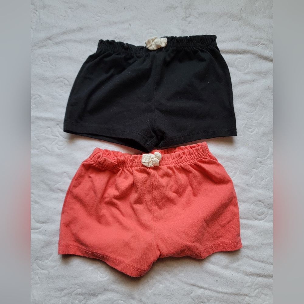 Jumping Beans Black and Coral Baby Shorts